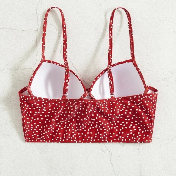 Red/white Polkadot PUSHUP Bikini top 36 C/D Large New! - Picture 4 of 6